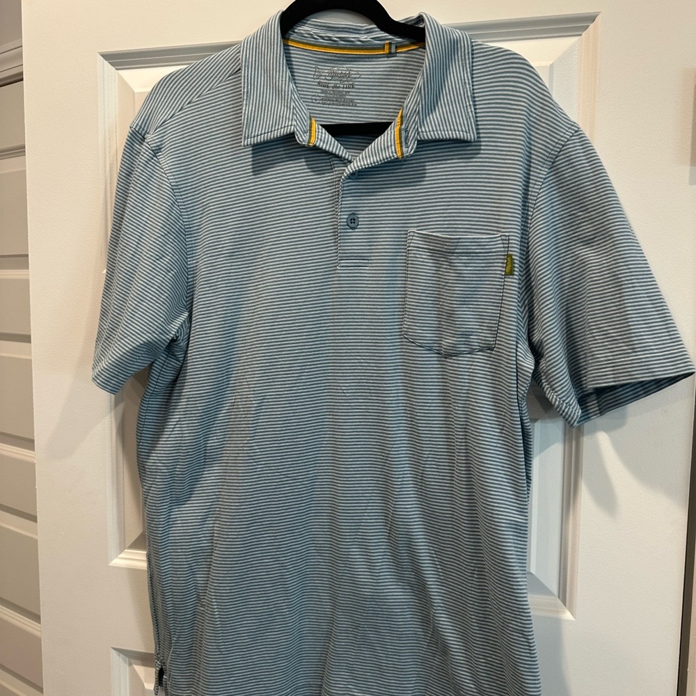 Southern Marsh Light Blue Striped Polo Shirt